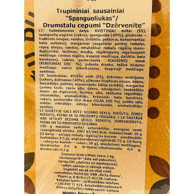 Trupininiai sausainiai Spanguoliukas  2kg 1