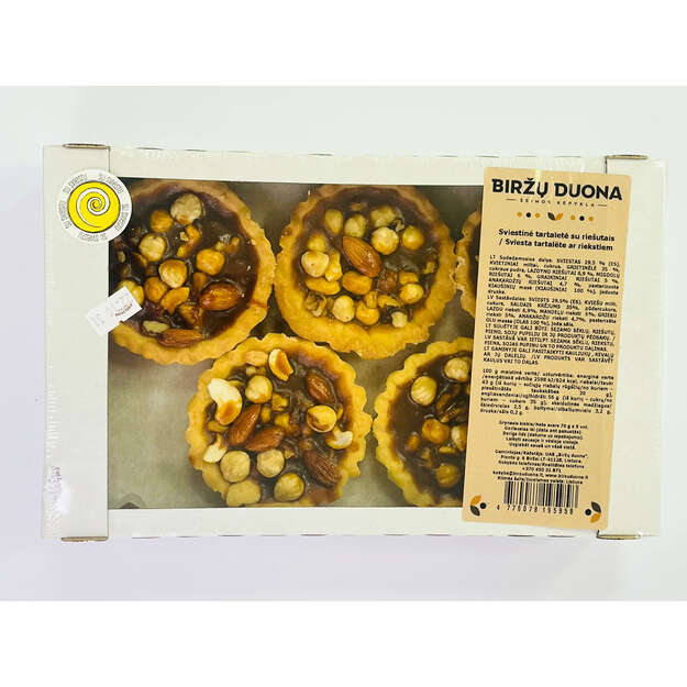 Sviestinė tartaletė su riešutais 5vnt