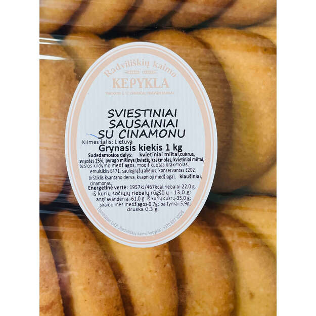 Sviestiniai sausainiai su cinamonu 1kg 2