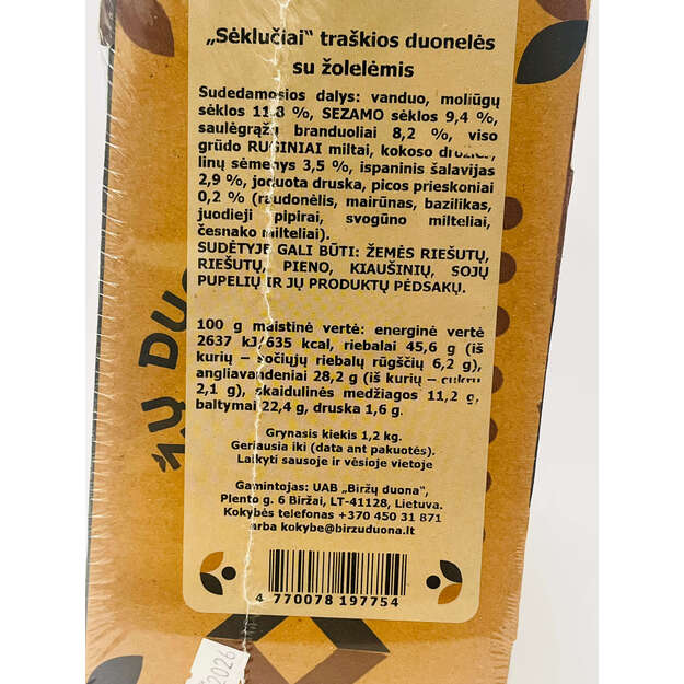 Sėklučiai traškios duonelės su žolelėmis 1.2kg 1