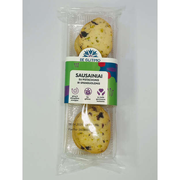 Sausainiai su pistacijomis ir spanguolėmis 