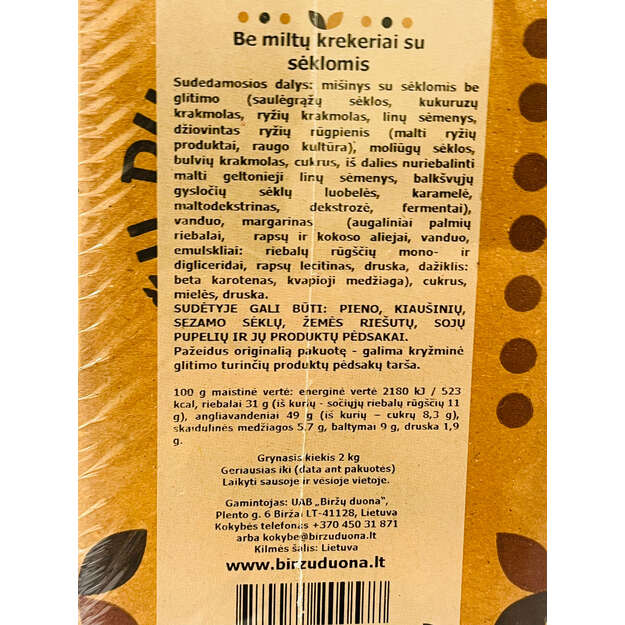 Be miltų krekeriai su sėklomis 2kg 1